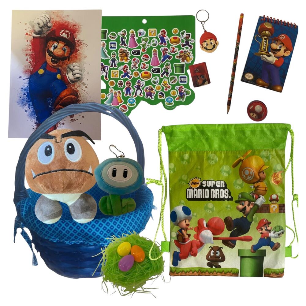 Super Mario Easter Basket Stuffers for Kids – Plush Goomba Toy Bundle | Gift Set